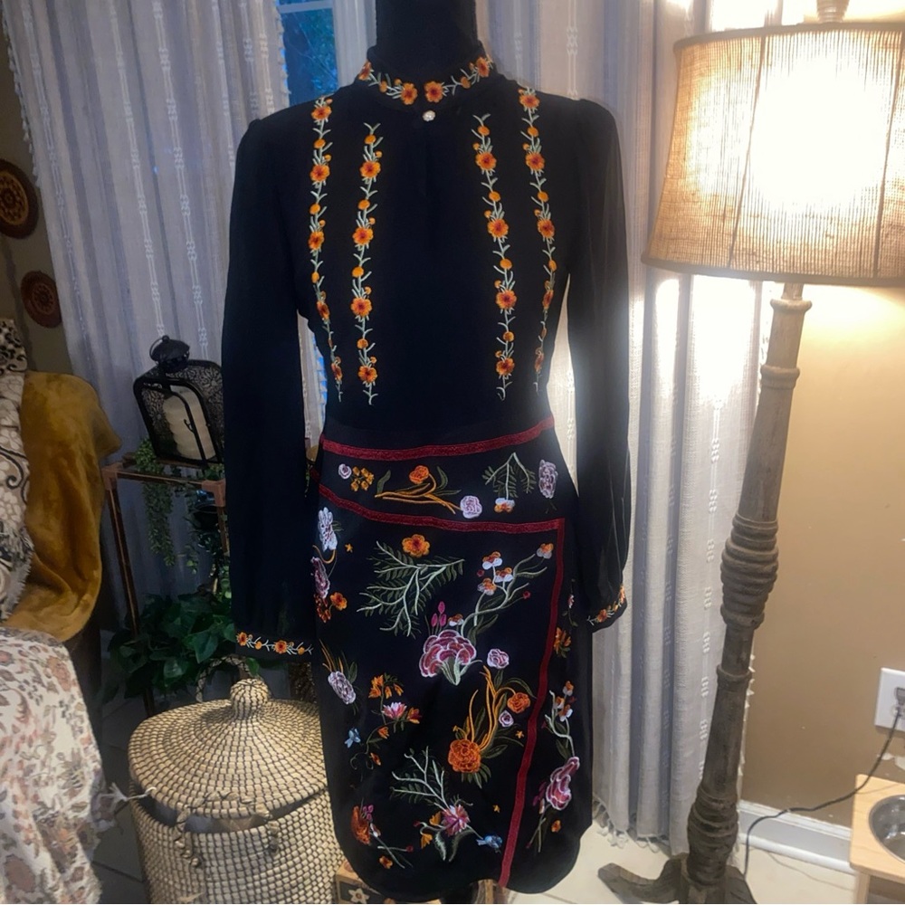 Lai Meng Black Dress with Floral Accents